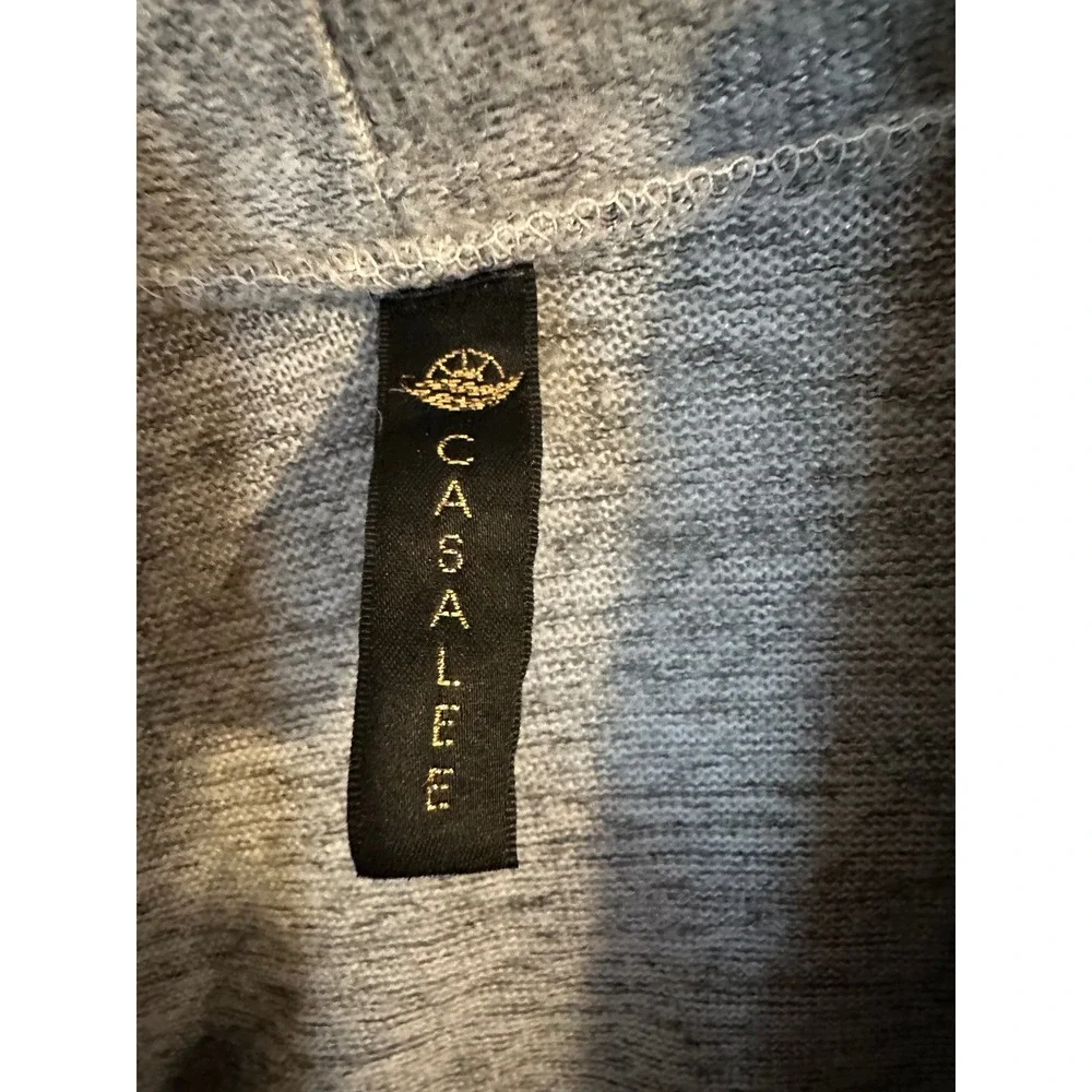 CASALEE Grey Skull Print Cardigan Open Front Long Sleeve Sweater Woman's‎ Medium
